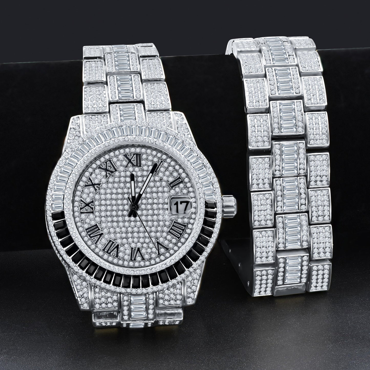 OYSTER CRYSTAL STONES WATCH SET | 530757