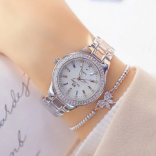 2024 Gold Ladies Wrist Watches Dress Watch Women Crystal Diamond