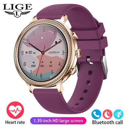 LIGE Luxury Smart Watches For Women Bluetooth Call Connected Phone