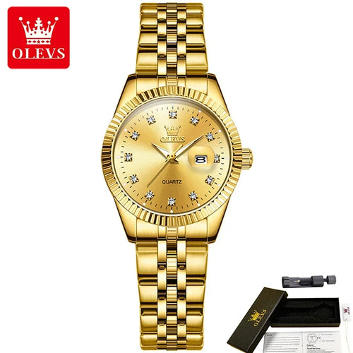 OLEVS 5526 Fashion Waterproof Watches For Women, Luxury Diamond Quartz