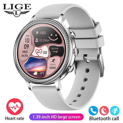 LIGE Luxury Smart Watches For Women Bluetooth Call Connected Phone