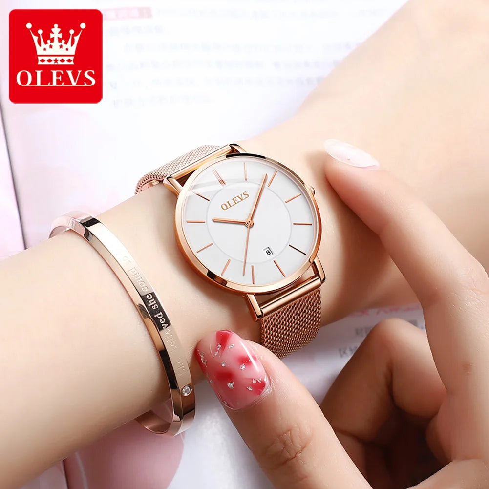 OLEVS Women Watch with Rose Gold