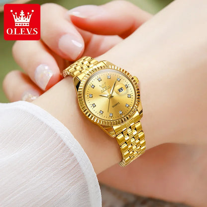 OLEVS 5526 Fashion Waterproof Watches For Women, Luxury Diamond Quartz