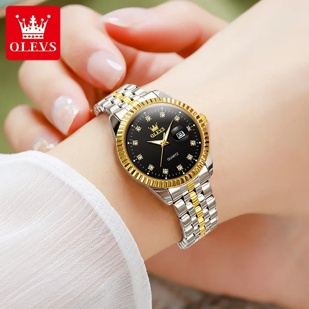 OLEVS 5526 Fashion Waterproof Watches For Women, Luxury Diamond Quartz