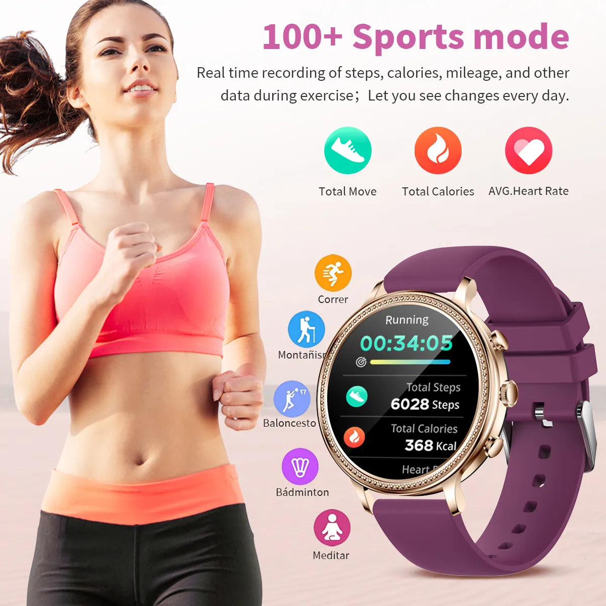 LIGE Luxury Smart Watches For Women Bluetooth Call Connected Phone