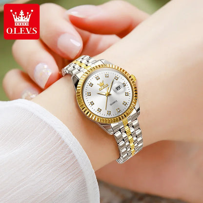 OLEVS 5526 Fashion Waterproof Watches For Women, Luxury Diamond Quartz