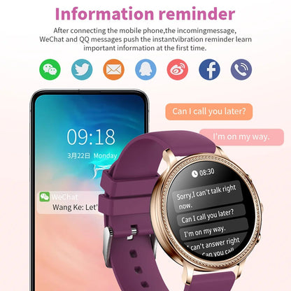 LIGE Luxury Smart Watches For Women Bluetooth Call Connected Phone