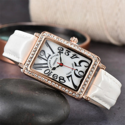 FRANCK MULLER Quartz Watch for Women All Diamond Luxury Waterproof