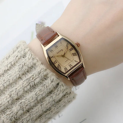 Retro Brown Women Watches Qualities Small Ladies Wristwatches Vintage