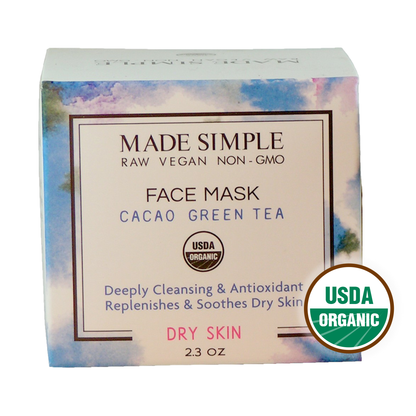 Cacao Green Tea Face Mask - Certified Organic & Vegan