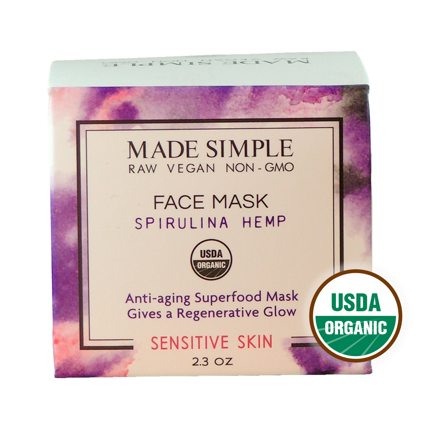 Spirulina Hemp Face Mask - Certified Organic, Vegan & Cruelty-free